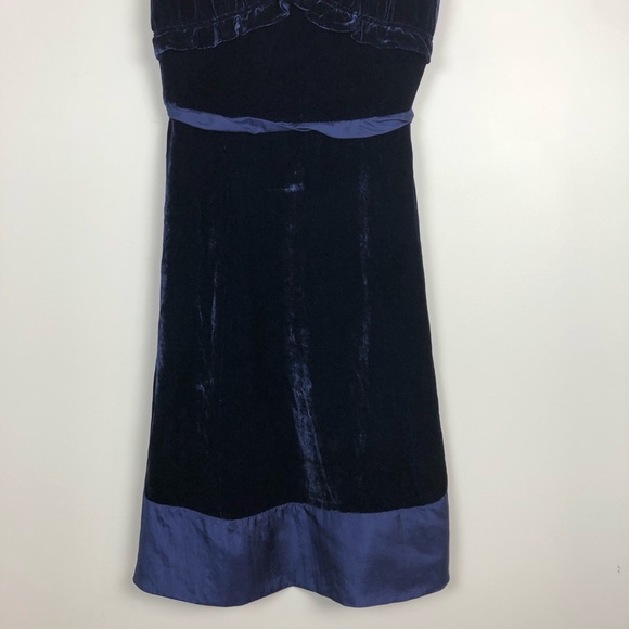 Marc by Marc Jacobs Navy Blue Velvet Silk Dress - Picture 4 of 7